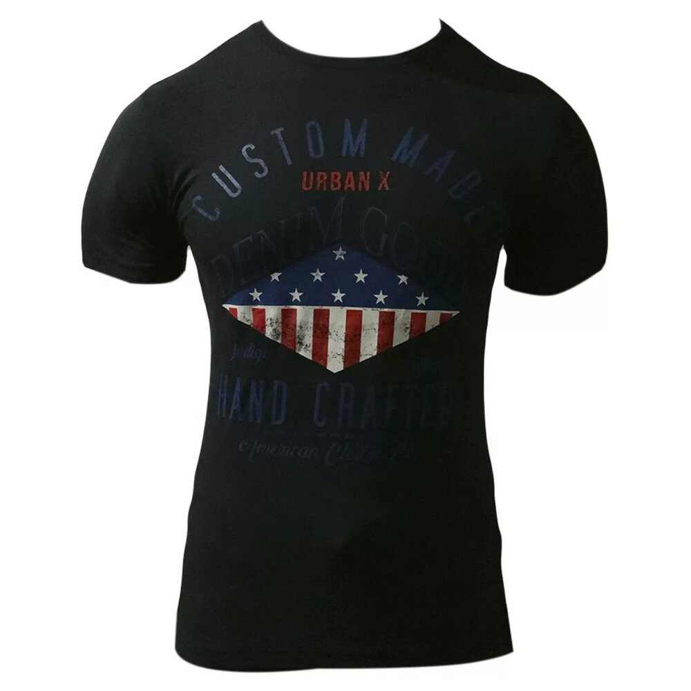 NWT URBAN AMERICAN FASHION MENS BLACK CREW NECK SHORT SLEEVE T-SHIRT SIZE M L XL